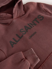 smALLSAINTS Chestnut Brown Logo Distressed Oversized Pullover Hoodie - Image 8 of 10