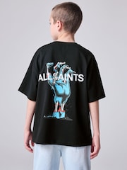 smALLSAINTS Black/Undergang Boys Oversized Graphic Crew T-Shirt - Image 2 of 7