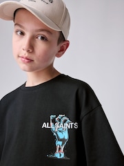 smALLSAINTS Black/Undergang Boys Oversized Graphic Crew T-Shirt - Image 3 of 7