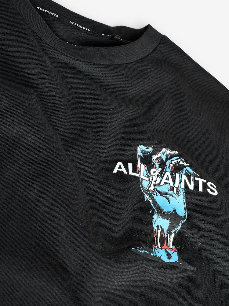 smALLSAINTS Black/Undergang Boys Oversized Graphic Crew T-Shirt - Image 7 of 7
