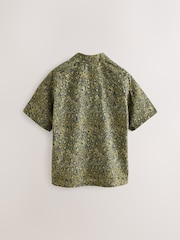 smALLSAINTS Green Leopard Underground Open Collar Boys Printed Short Sleeve Shirt - Image 2 of 4