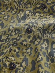 smALLSAINTS Green Leopard Underground Open Collar Boys Printed Short Sleeve Shirt - Image 4 of 4