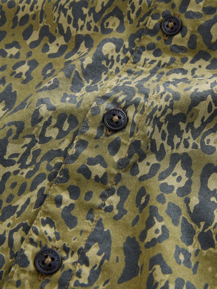 smALLSAINTS Green Leopard Underground Open Collar Boys Printed Short Sleeve Shirt - Image 4 of 4