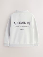 smALLSAINTS Light Grey Underground Oversized Sweat Polo Shirt - Image 2 of 4