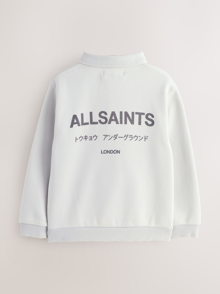 smALLSAINTS Light Grey Underground Oversized Sweat Polo Shirt - Image 2 of 4