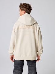 smALLSAINTS Beige Oversized Underground Pullover Hoodie - Image 2 of 12