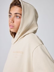 smALLSAINTS Beige Oversized Underground Pullover Hoodie - Image 5 of 12