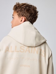 smALLSAINTS Beige Oversized Underground Pullover Hoodie - Image 6 of 12