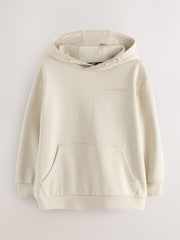 smALLSAINTS Beige Oversized Underground Pullover Hoodie - Image 7 of 12