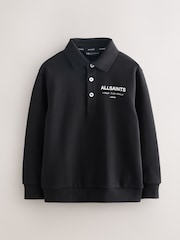 smALLSAINTS Black Underground Oversized Sweat Polo Shirt - Image 1 of 7