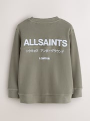 smALLSAINTS Khaki/Green Underground Oversized Crew Waffle Sweatshirt - Image 2 of 4