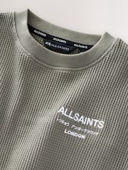 smALLSAINTS Khaki/Green Underground Oversized Crew Waffle Sweatshirt - Image 4 of 4