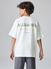 smALLSAINTS White/Camo Oversized Underground Crew Cotton T-Shirt - Image 2 of 10