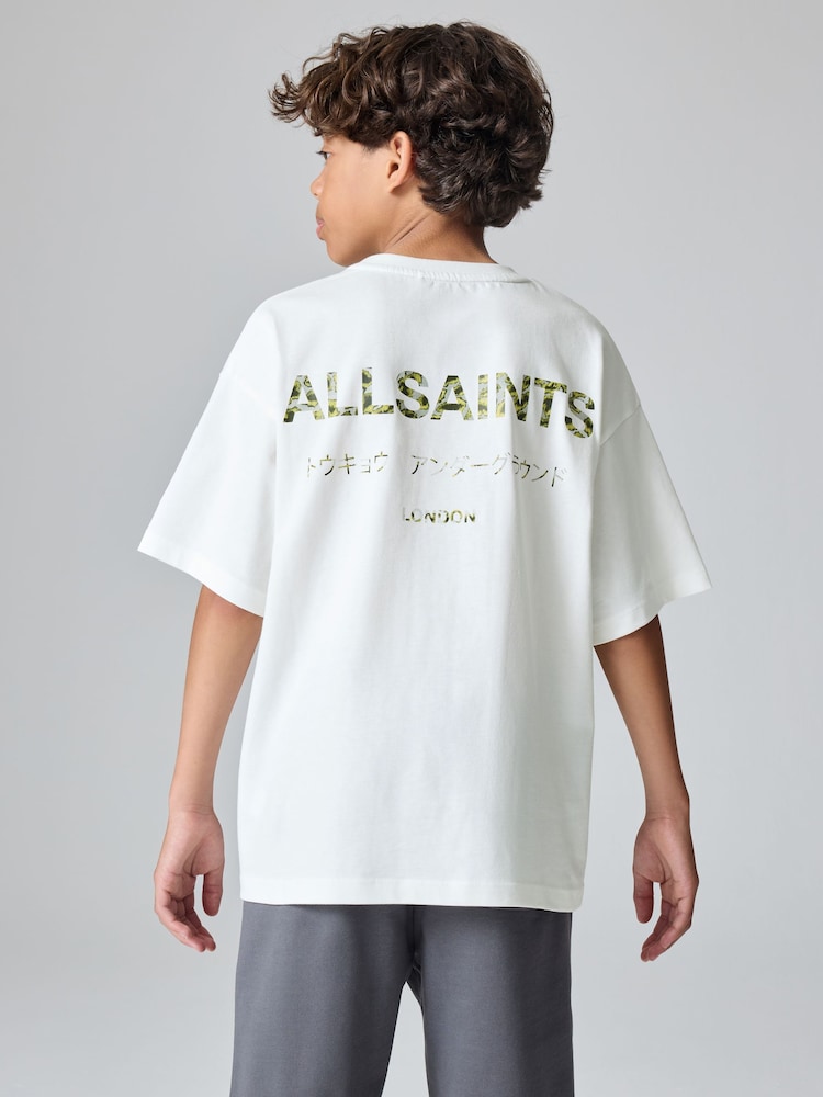 smALLSAINTS White/Camo Oversized Underground Crew Cotton T-Shirt - Image 2 of 10