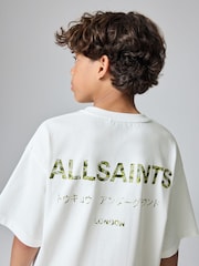 smALLSAINTS White/Camo Oversized Underground Crew Cotton T-Shirt - Image 4 of 10