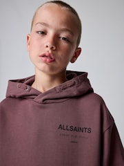 smALLSAINTS Chestnut Brown Oversized Underground Pullover Hoodie - Image 4 of 10