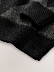 smALLSAINTS Black/Grey Joker Oversized Argyle Jumper - Image 8 of 8