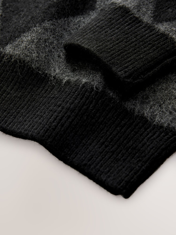 smALLSAINTS Black/Grey Joker Oversized Argyle Jumper - Image 8 of 8