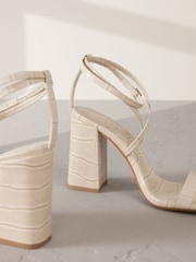 Bone Signature Premium Leather Strappy Block Heeled Sandals - Image 10 of 12