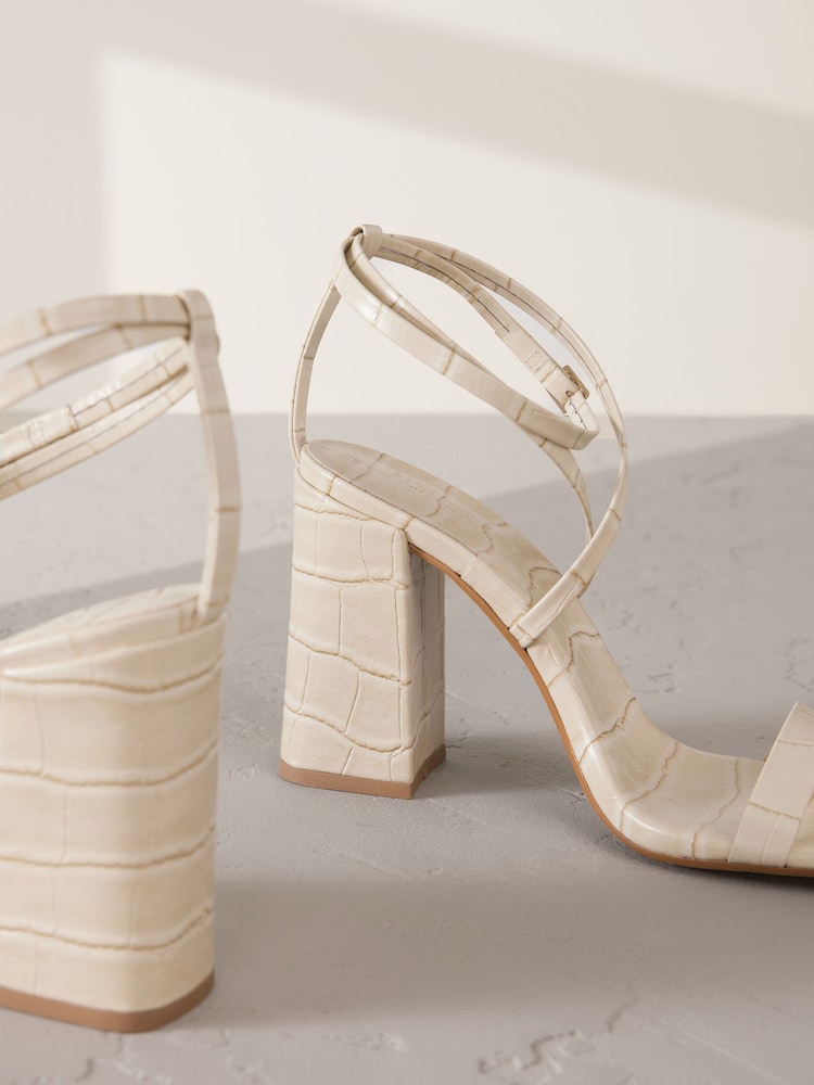 Bone Signature Premium Leather Strappy Block Heeled Sandals - Image 10 of 12