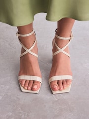 Bone Signature Premium Leather Strappy Block Heeled Sandals - Image 2 of 12