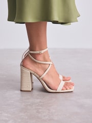 Bone Signature Premium Leather Strappy Block Heeled Sandals - Image 3 of 12
