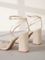 Bone Signature Premium Leather Strappy Block Heeled Sandals - Image 7 of 12