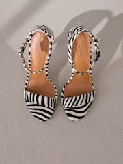 Zebra Signature Premium Leather High Round Toe Simple Sandals - Image 1 of 8