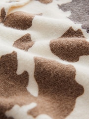 Brown Cow Print Crew Neck Knitted Cardigan - Image 6 of 7