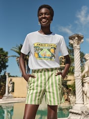 Love & Roses White Lemon Amalfi Coast Slogan 100% Cotton Jersey T-Shirt - Image 1 of 4