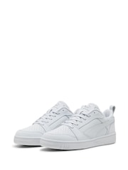 Puma White Chrome Rebound V6 Low Nubuck Sneakers - Image 3 of 6