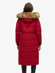 Superdry Red Everest Faux Fur Longline Jacket - Image 2 of 6