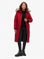 Superdry Red Everest Faux Fur Longline Jacket - Image 3 of 6
