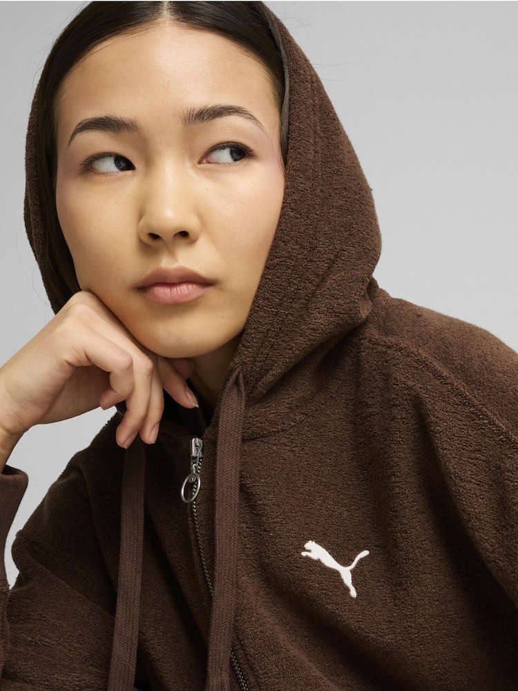 Puma Brown Womens HER Full-Zip Hoodie - Image 4 of 5