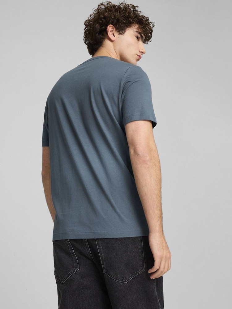 Puma Grey Mens Essentials Logo 100% Cotton T-Shirt - Image 2 of 5