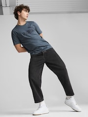 Puma Grey Mens Essentials Logo 100% Cotton T-Shirt - Image 3 of 5