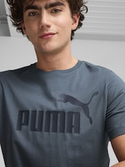 Puma Grey Mens Essentials Logo 100% Cotton T-Shirt - Image 4 of 5