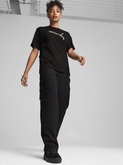 Puma Black Womens Her Graphic T-Shirt - Image 3 of 5