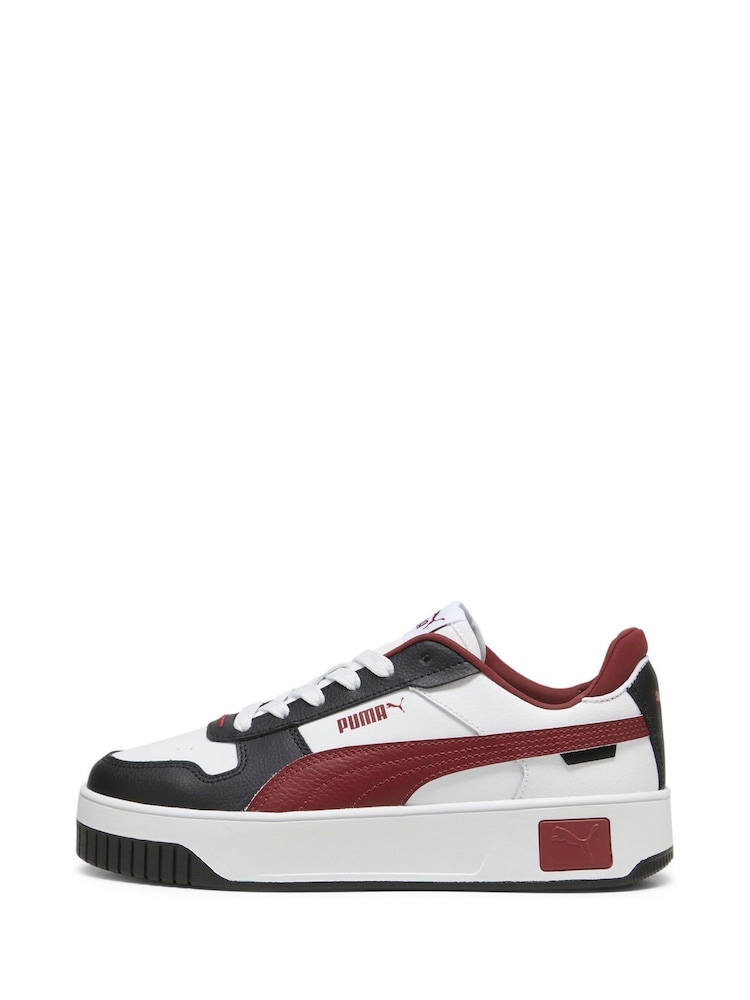 Puma White/Red Womens Carina Street Trainers - Image 1 of 2