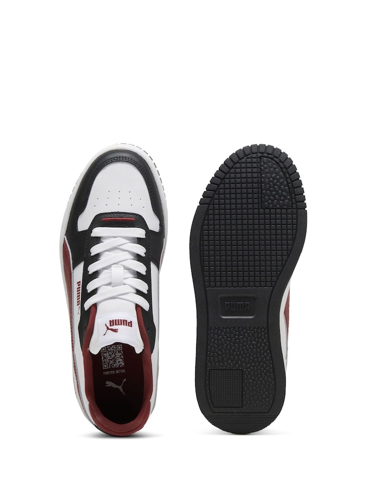 Puma White/Red Womens Carina Street Trainers - Image 2 of 2