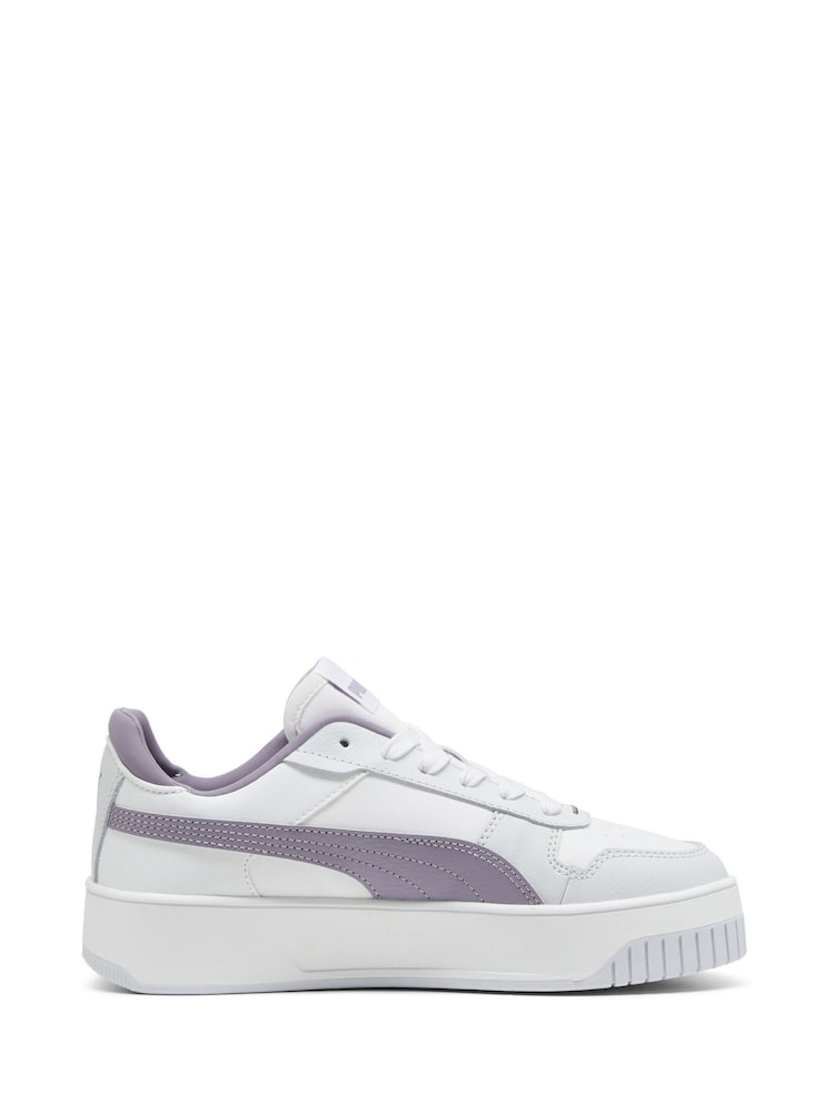 Puma White Chrome Womens Carina Street Trainers - Image 1 of 6