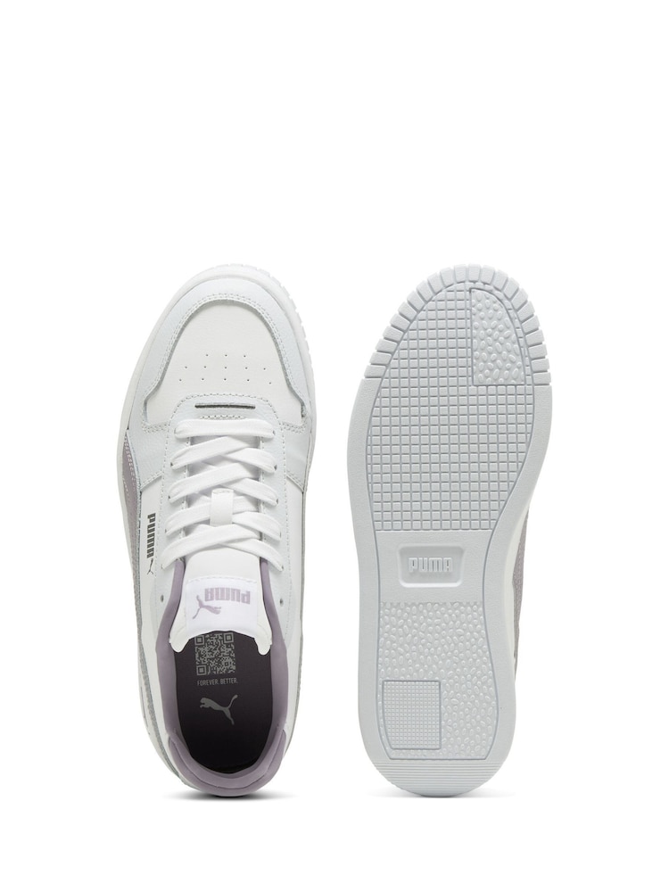 Puma White Chrome Womens Carina Street Trainers - Image 4 of 6