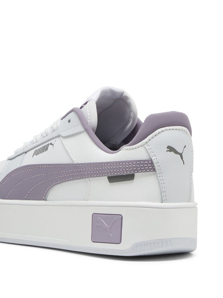Puma White Chrome Womens Carina Street Trainers - Image 5 of 6
