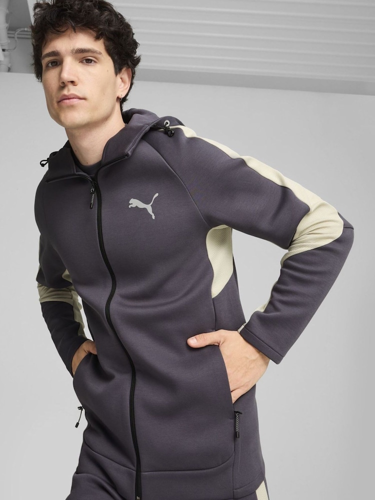 Puma Grey Chrome Mens Evostripe Full Zip Hoodie - Image 1 of 5