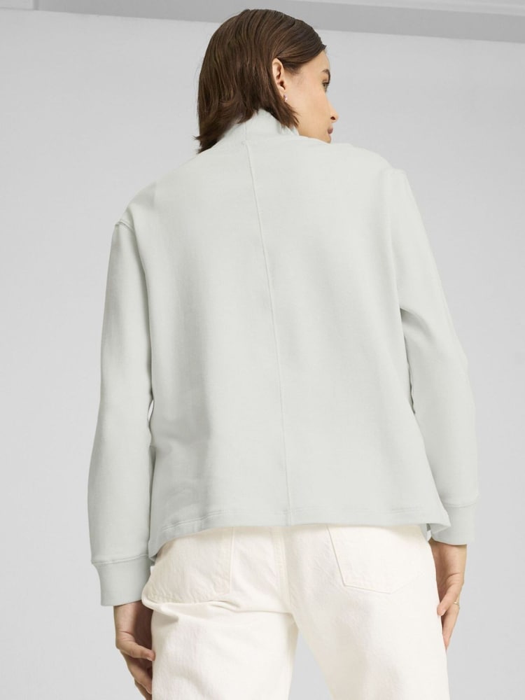 Puma Grey Womens Her High Neck Crew Top - Image 2 of 5
