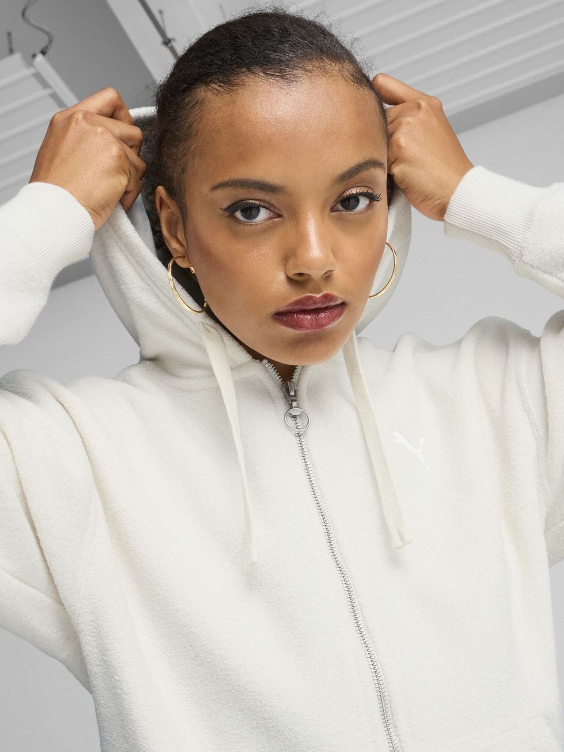 Buy Puma Cream Womens HER Full-Zip Hoodie from Next USA