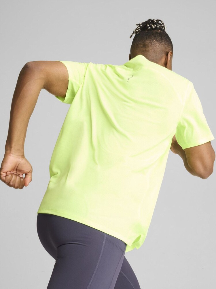 Puma Yellow Mens Run Favorite T-Shirt - Image 2 of 5 Puma Yellow Mens Run Favorite T-Shirt - Image 2 of 5