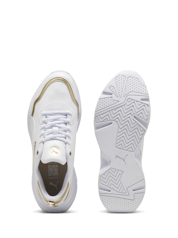 Puma White Womens Cassia Rose Metallic Dream Sneakers - Image 4 of 6