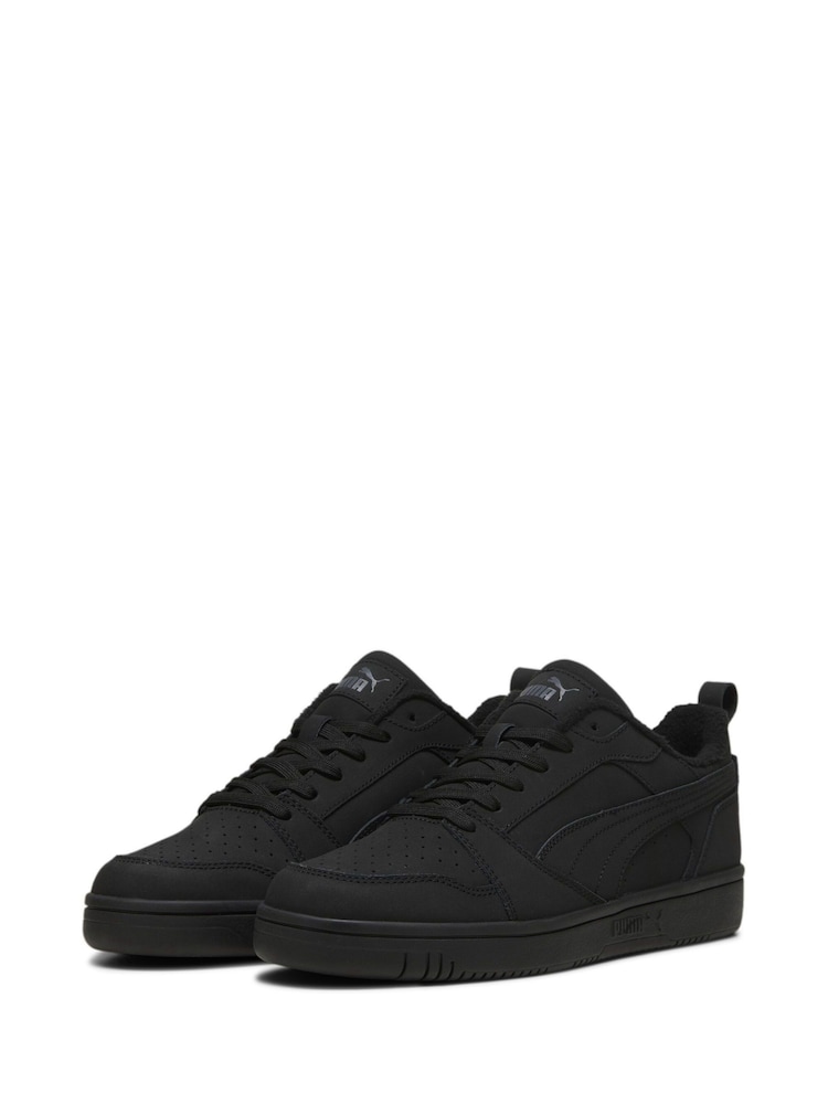 Puma Black Rebound V6 Low Nubuck Sneakers - Image 3 of 6