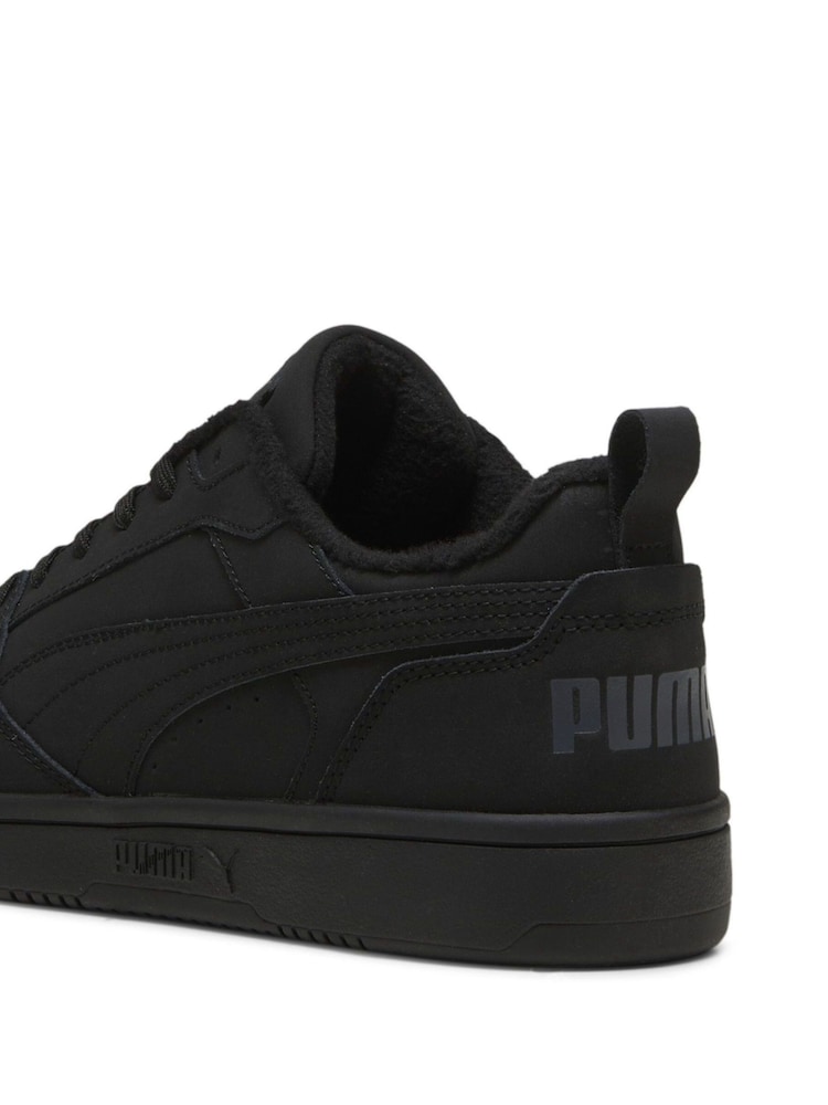 Puma Black Rebound V6 Low Nubuck Sneakers - Image 4 of 6